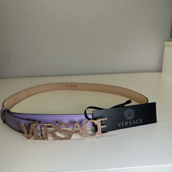 Versace | Accessories | Versace Crystal Pave Logo Leather  display picture 1